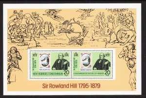 New Hebrides British 266a Rowland Hill Souvenir Sheet MNH VF