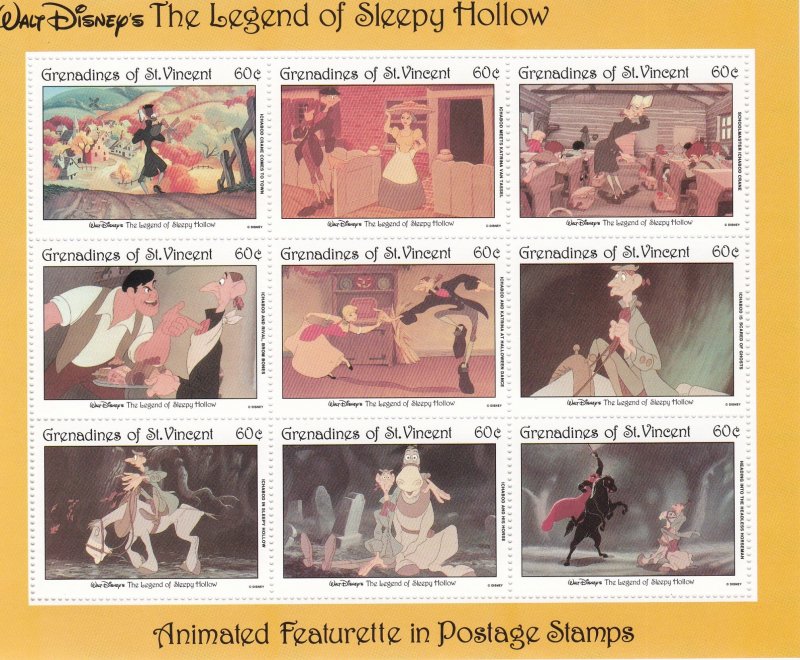 St. Vincent - Grenadines # 988, Disney - Legend of Sleepy Hollow, Mint NH, 1/2