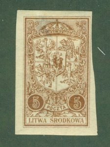 CENTRAL LITHUANIA 39 IMPerf CV $0.60 BIN $0.60