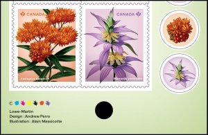 BUTTERFLY MILKWEED, SPOTTED BEEBALM wildflowers = BK pair (lfp) MNH Canada 2024