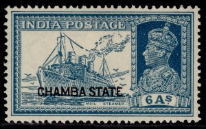 INDIAN STATES - Chamba GVI SG91, 6a turquoise-green, M MINT. Cat £50.