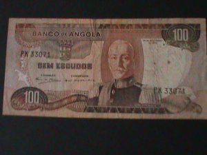 ANGOLA-1972-BANK OF ANGOLA -CIRCULATED-$100 ESCUDOS-VF WE SHIP TO WORLDWIDE