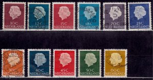 Netherlands, 1953-54, Queen Juliana, partial, used