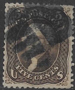 US  95  1867   five cents  fine used  ( F Grill )