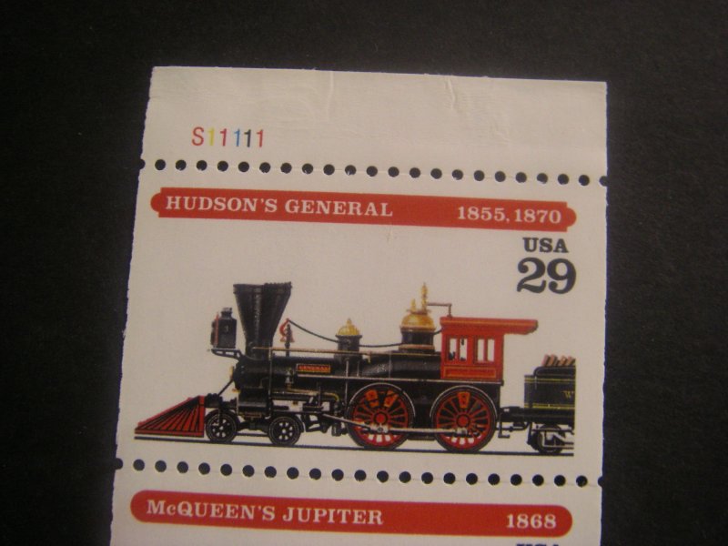 Scott 2847a, 29c Steam Locomotives, Pane of 5, MNH Booklet, folded as issued