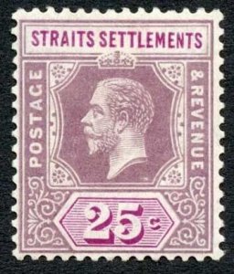 Straits Settlements SG205 25c Wmk MCA M/M Cat 17 pounds