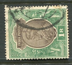 INDIA; Early 1920s GV . issue fine used 1R. value