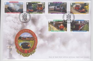 Isle of Man -  2009,  Railway & Tramways',  set  of  6,  on FDC