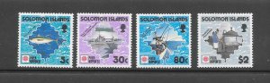 FISH - SOLOMON ISLANDS #703-6  TUNA FISHING  MNH
