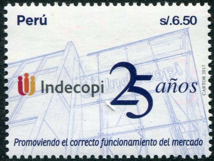 HERRICKSTAMP NEW ISSUES PERU Sc.# 1933 25 Years INDECOPI