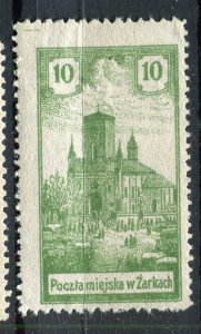 POLAND; 1918 early Zarki Church Local issue fine Mint hinged 10h. value