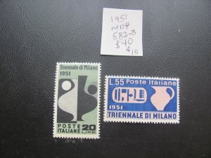 ITALY 1951 MNH  SC 582-583 SET XF  $40 (152) NEW EUROPEAN STAMPS