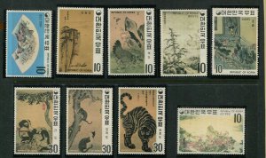 Korea 1970 # 715 - 723, Set Famous Painting Animals Famous Paintings MNH