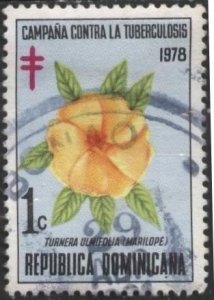 Dominican Republic RA84 (used) 1 c yellow alder (Turnera ulmifolia) (1979)