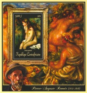 C A R - 2011 - Paintings of P-A. Renoir - Perf Souv Sheet #3 - Mint Never Hinged