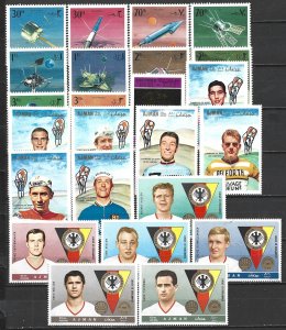 COLLECTION LOT 21648 AJMAN 24 AC STAMPS 1968+ 3 COMPLETE SETS CV+$22