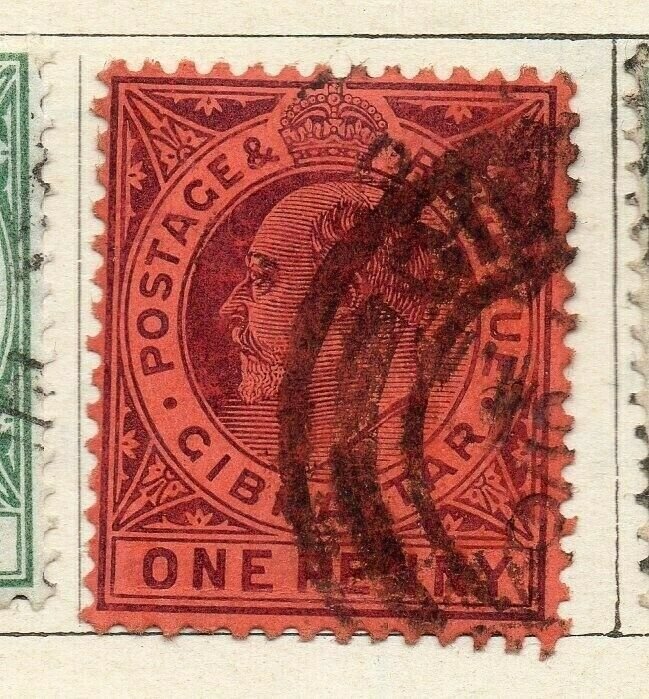Gibraltar 1903 Early Issue Fine Used 1d. NW-114707
