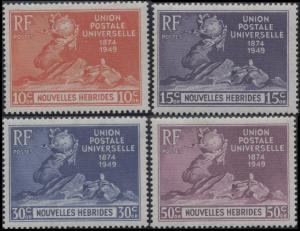 New Hebrides (French) # 79-82 1949 UPU Set MNH