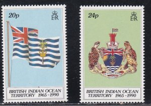 British Indian Ocean Territory # 108-109, Independence 25th Anniv. Mint NH, 1/2