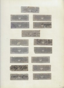 SWITZERLAND CANTON FRIBOURG 1860'S ENREGISTREMENT REVENUES 16 PCS  S62