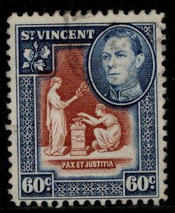 ST. VINCENT GVI SG174, 60c red-brown & blue, FINE USED.