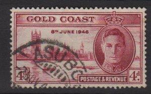  	 Gold Coast 1946 - Scott 129 used - 4p, Peace issue 