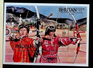 BHUTAN Sc 449 NH SOUVENIR SHEET OF 1984 - OLYMPICS - (AA23)