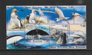 NEW ZEALAND #1371b MARINE LIFE & BIRDS MNH