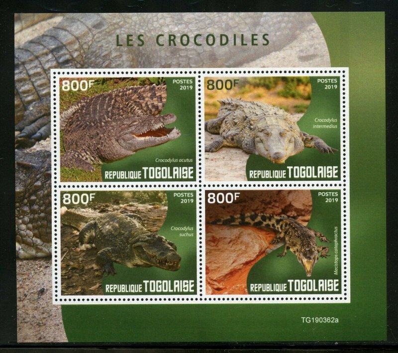 TOGO 2019 CROCODILES SHEET  MINT NEVER HINGED