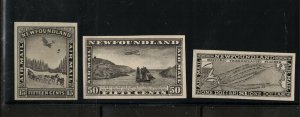 Newfoundland #C6P #C7P #C8P Extra Fine Proof Set In Black