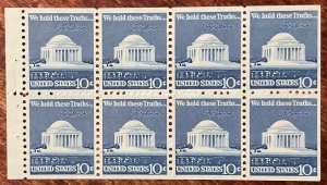 US #1510c MNH Booklet Pane of 8 Jefferson Memorial SCV $2.00 L42