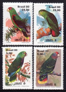 Brazil 1980 Parrots Complete Mint MNH Set SC 1715-1718