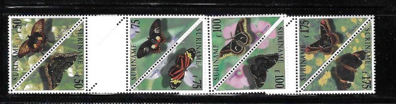 SURINAME,1998 BUTTERFLY #1125a - 1135a (6 PAIRS) C.V.=35.00MNH