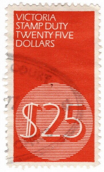 (I.B) Australia - Victoria Revenue : Stamp Duty $25 (1966)