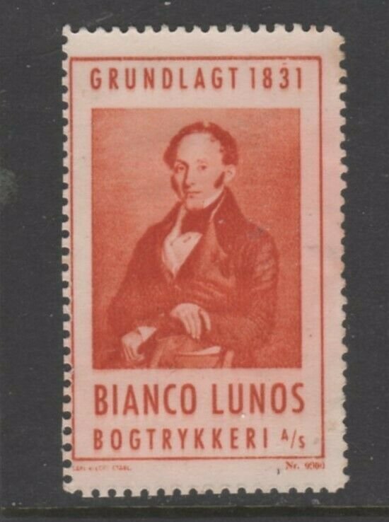 Denmark-  Blanco Lunos Book Printers Advertising Stamp - NG