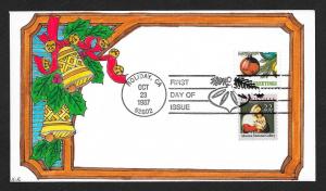 UNITED STATES FDC 22¢ Christmas COMBO 1987 Karolines Cachets