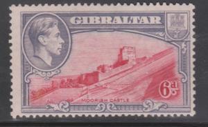 GIBRALTAR Scott # 113b Mint Hinge Remnant - KGVI Pictorial Perf 13.5 x 13.5