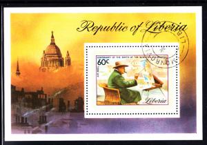 Liberia used 1974 #C205 Souvenir sheet 60c Sir Winston Churchill