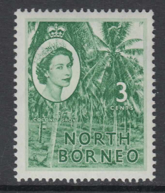 XG-Q788 NORTH BORNEO - QEII, 1957 3C. Green, SG374 MNH