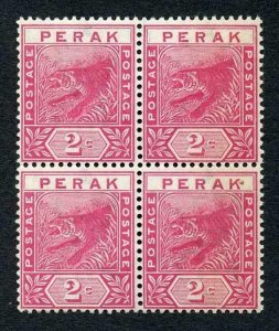 Perak 1892 SG62 2c Rose wmk Crown CA part gum Cat 10+++ pounds