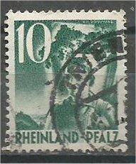 RHINE PALATINATE, 1949, used 10pf, Girl Scott 6N34