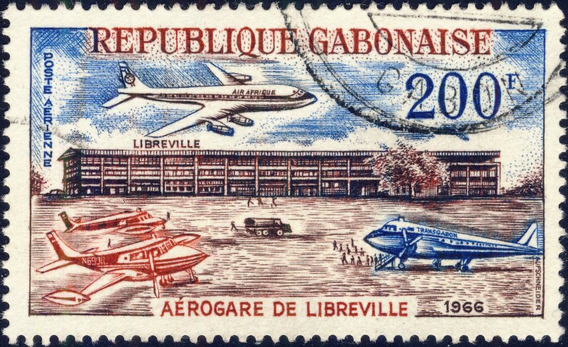 GABON - 1966 - YvertPA51 - 200fr Libreville Air Terminal - VF Used°