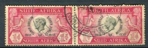 SOUTH AFRICA; 1935 early GV Jubilee issue fine used 1d. Pair