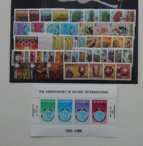 Zimbabwe 1980 set to $2 Bank Rotary 1981 Trees Lesotho Grasswork IYC Pottery MNH