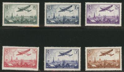 FRANCE Scott C8-13 MNH** 1936 airmail stamps, YT Aeriens ...