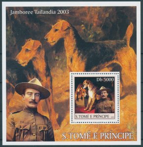 Sao Tome & Principe 2003 MNH Scouting Stamps Baden-Powell Boy Scouts Dogs 1v S/S
