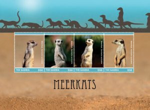 Gambia 2014 - Meerkats - Sheet of 4 stamps - Scott #3590 - MNH