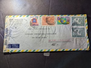 1945 Censored Brazil Airmail Cover Rio De Janeiro to New York NY USA