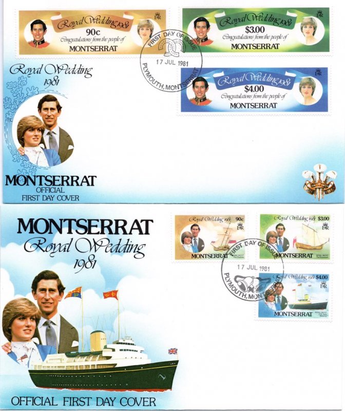 Montserrat - 1981 Royal Wedding FDC Set SG 510-515