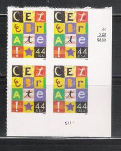 Mint Plate Block Celebrate 44 cent issue